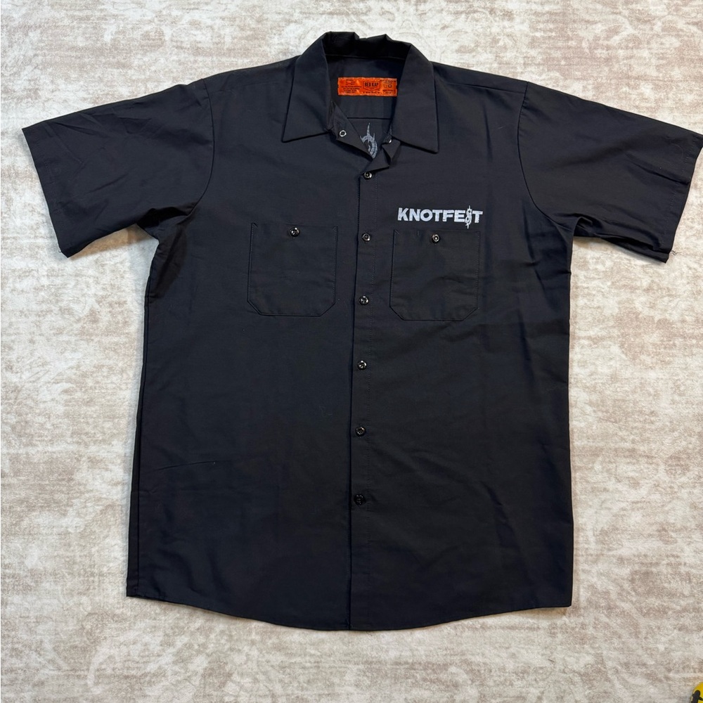 Vintage Knotfest Slipknot Red Kap Work Shirt Black Button Up Large